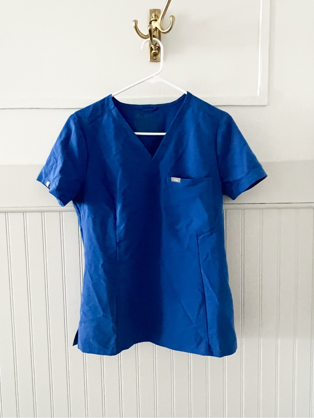 Figs Sky Blue V-Neck Scrub Top